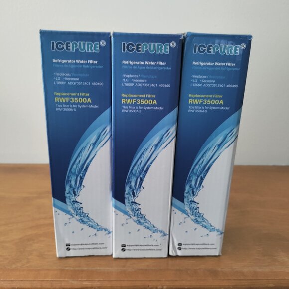 New 3 Pack ICEPURE RWF3500A Refrigerator Water Filter LG Kenmore - Picture 1 of 3